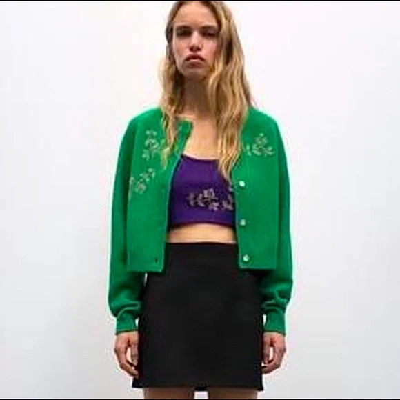 ZARA Bloggers Fav Wool Blend Beaded Knit Top - Picture 1 of 12